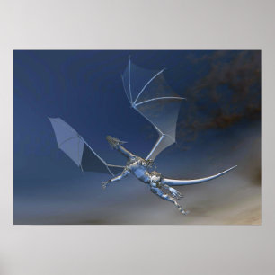 flying glass dragon fantasy poster