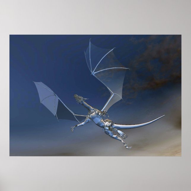 flying glass dragon fantasy poster (Front)