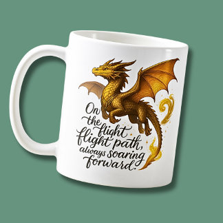 Flying Golden Dragon Always Soaring Forward Coffee Mug