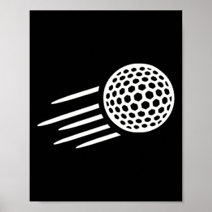 Flying Golf Ball Poster
