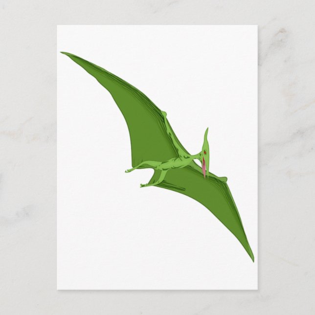Flying Green Pterodactyl Postcard (Front)