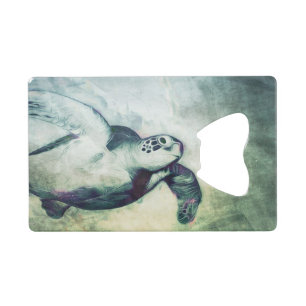 Flying Green Sea Turtle -Credit Card Bottle Opener