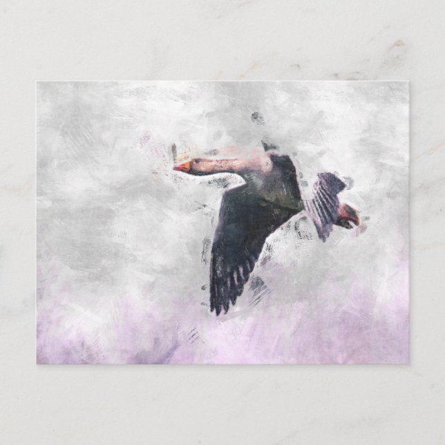 Flying Greylag Goose Postcard (Front)
