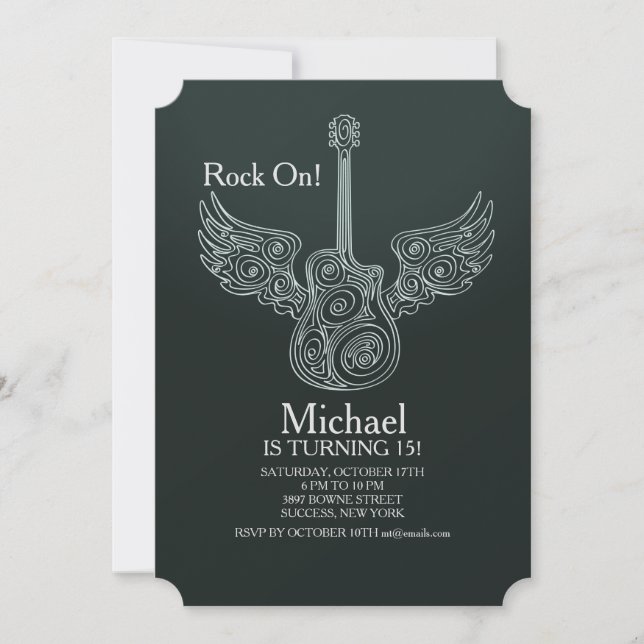 Flying Guitar Invitation (Front)