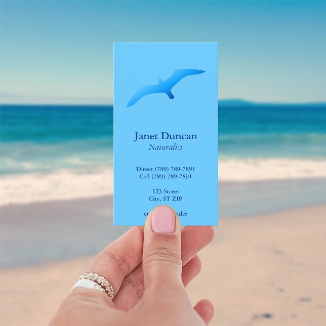 Flying Gull Business Card (Modern Minimalist Bird Business Cards)