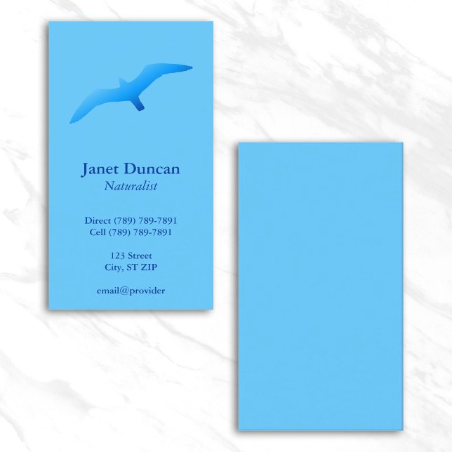 Flying Gull Sky Blue Business Card (Flying Gull Business Card)