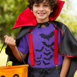 Flying Halloween Galaxy Bats and Stars T-Shirt