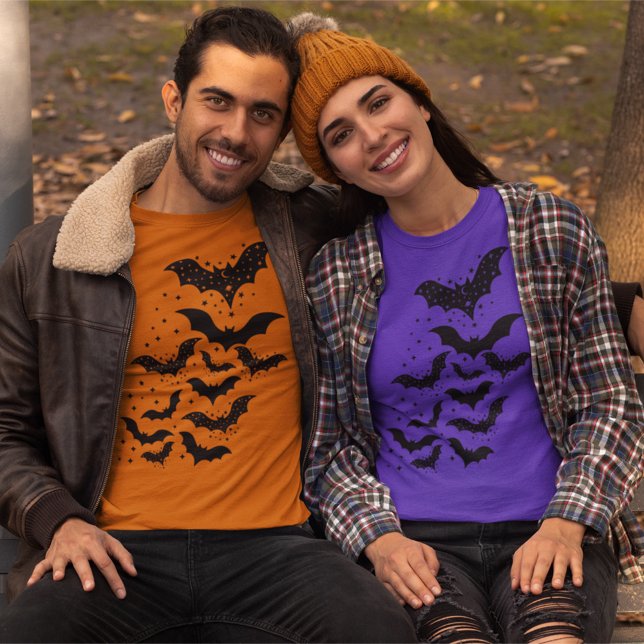 Flying Halloween Galaxy Bats and Stars T-Shirt (Creator Uploaded)