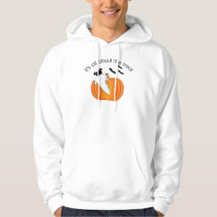 Flying Halloween Pug Ghost Funny Saying Pumpkin Hoodie