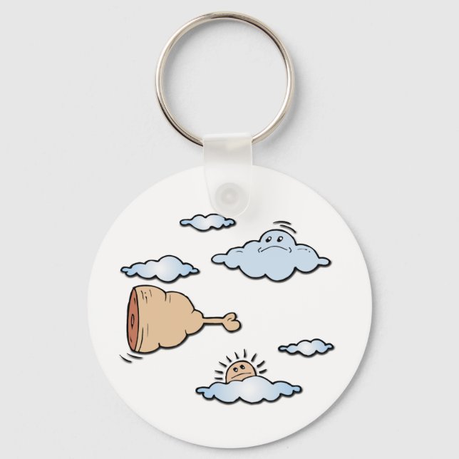 Flying Ham Bone Key Ring (Front)