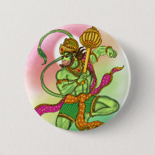 Flying Hanuman Button