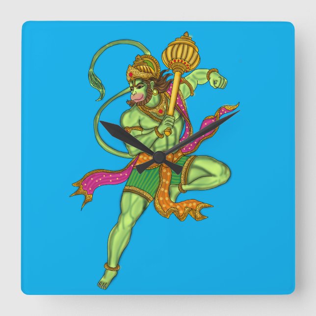 Flying Hanuman Wall Clock (Front)