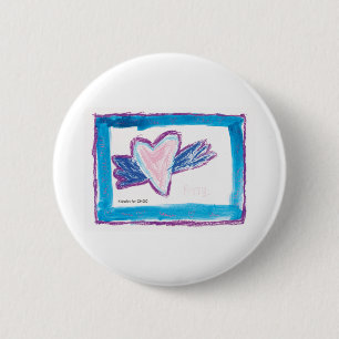 Flying Heart - Kids Art for CHOC  6 Cm Round Badge