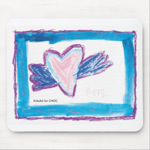 Flying Heart - Kids Art for CHOC Mouse Pad