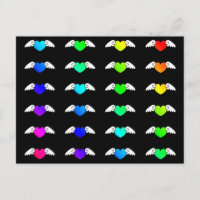 Flying Hearts Colorful Rainbow Colors Love Hearts