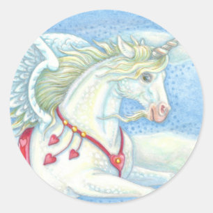 Flying Hearts Unicorn PEGASUS STICKER Sheet