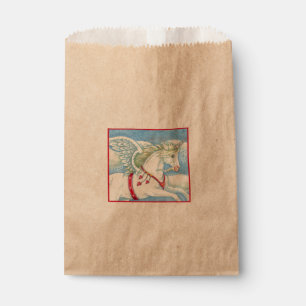 FLYING HEARTS WHITE UNICORN, FANTASY PEGASUS FAVOUR BAGS