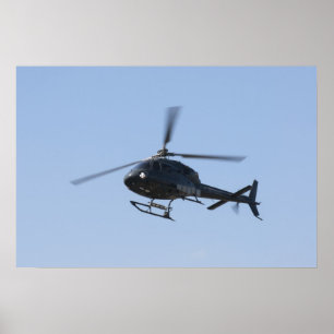 Flying helicopter poster