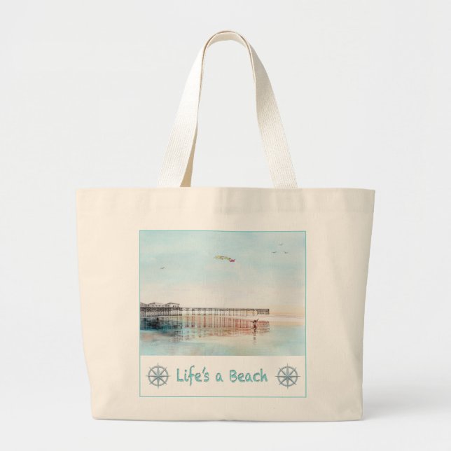 Flying High at Low Tide Tote Bag (Front)