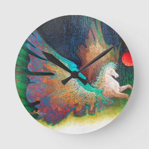 Flying Horse Round Clock