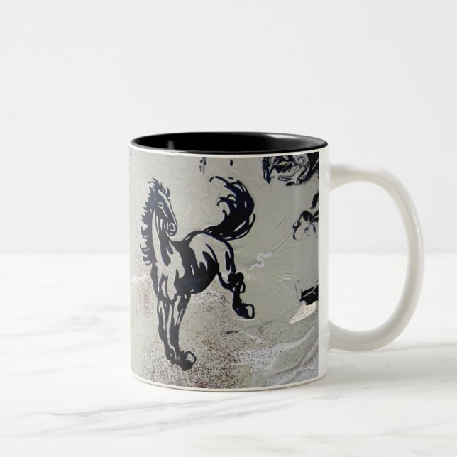 "Flying Horses" Two-Tone Coffee Mug (Right)