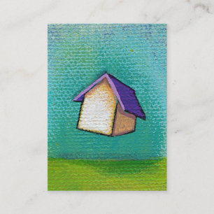 Flying house travelling home fun colourful happy business card