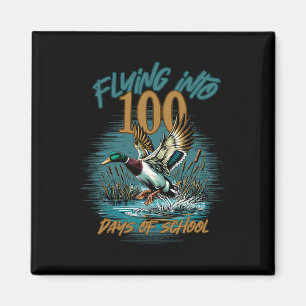Flying Into 100 Days Of School Duck Hunting 100th Magnet