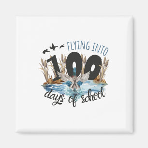 Flying Into 100 Days Of School Duck Hunting 100th Magnet