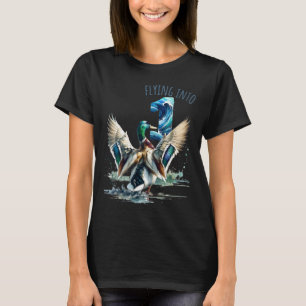 Flying Into 1 Duck Hunting 1st Birthday Party 1 Ye T-Shirt