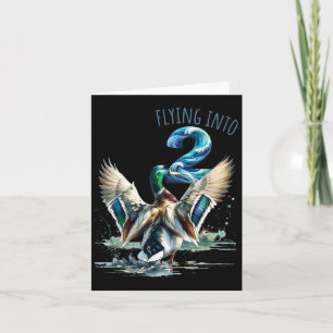 Flying Into 2 Duck Hunting 2nd Birthday Party 2 Ye Card