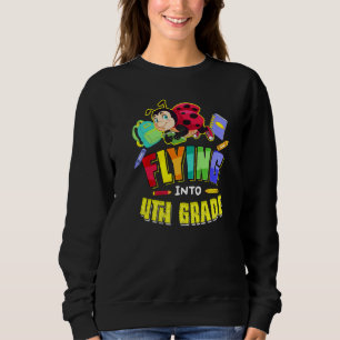 Flying Into 4th Grade Ladybug Back To School First Sweatshirt