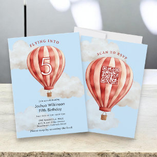 Flying Into age Hot Air Balloon Birthday Invitation