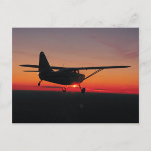 Flying into the sunset postcard