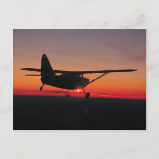 Flying into the sunset postcard