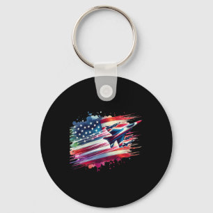 Flying Jets American Flag Usa Patriotic 4th Of Jul Key Ring
