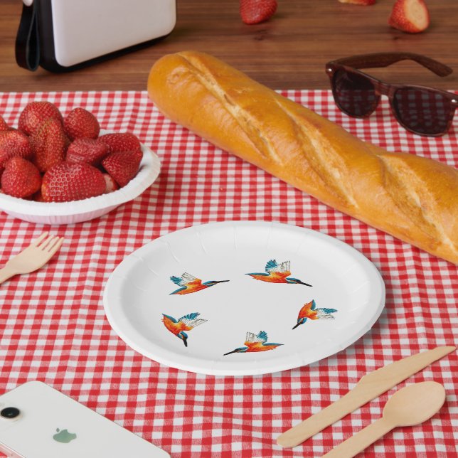 Flying Kingfisher Paper Plate (Picnic)