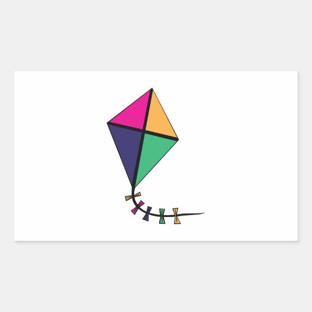 Flying Kite Rectangular Sticker (Front)
