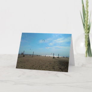 Flying Kites at Port Stanley Beach Card