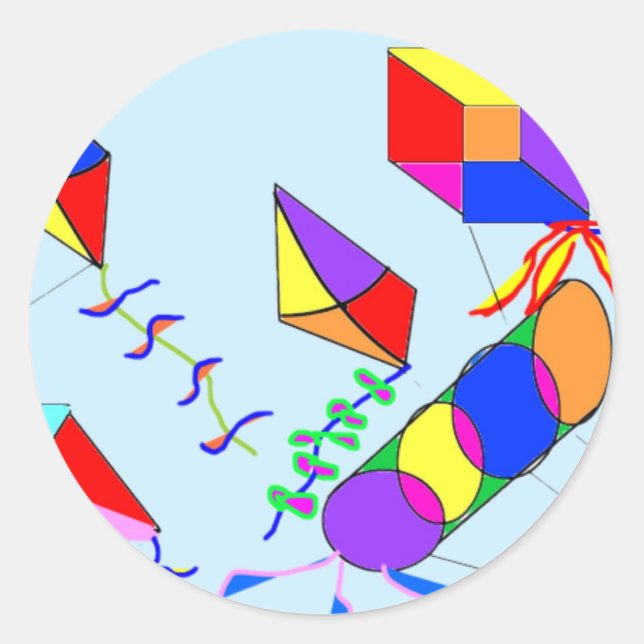 flying-kites classic round sticker (Front)