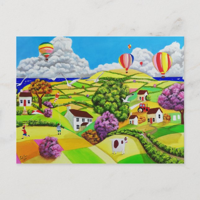 Flying kites postcard (Front)