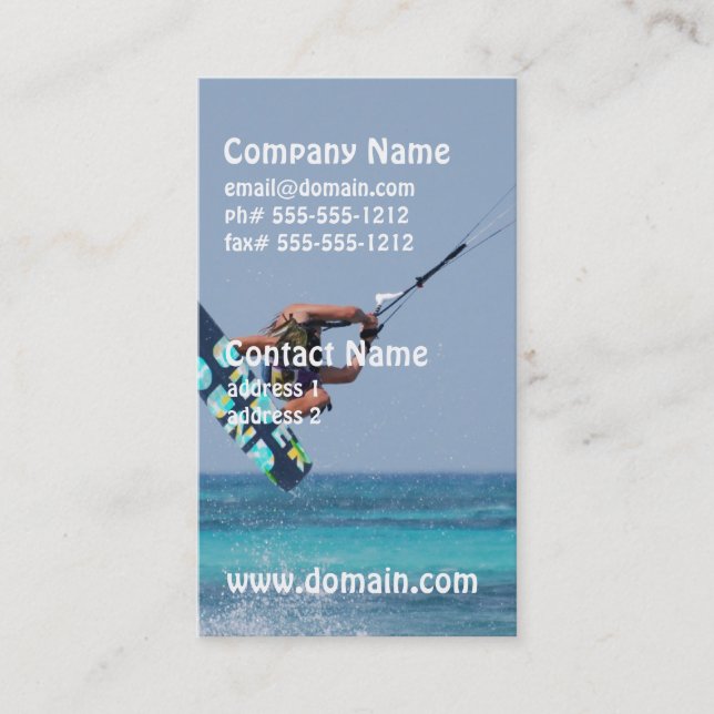 Flying Kitesurfer Business Card (Front)