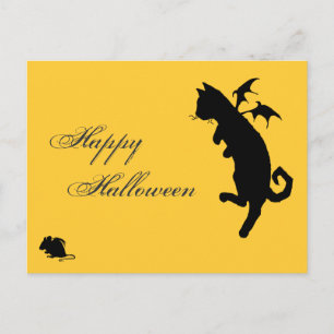 Flying kitty postcard