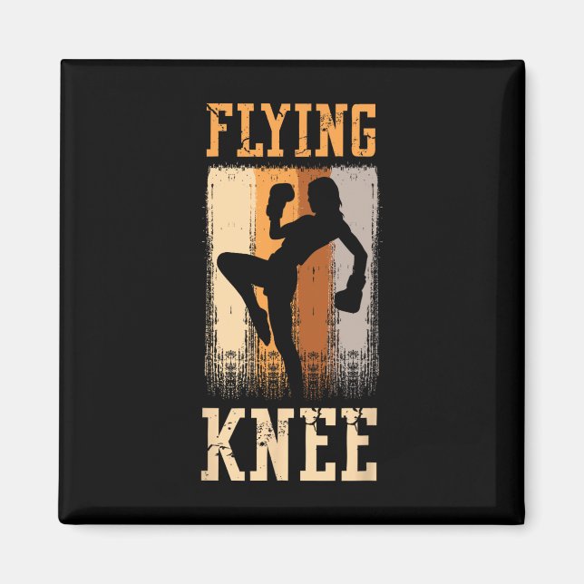 Flying Knee Defense Kick Punch Karate Professional Magnet (Front)