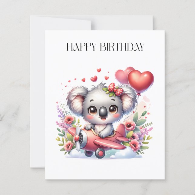 Flying Koala Birthday (Front)