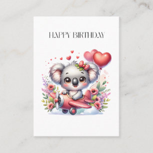 Flying Koala Birthday Business Card