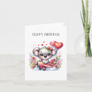 Flying Koala Birthday Card