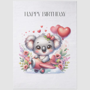 Flying Koala Birthday Tissue Paper