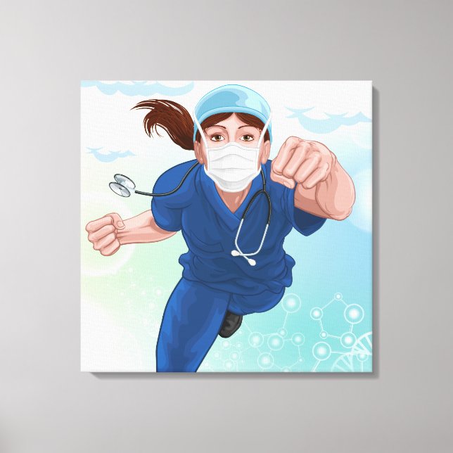 Flying lady doctor canvas print  (Front)