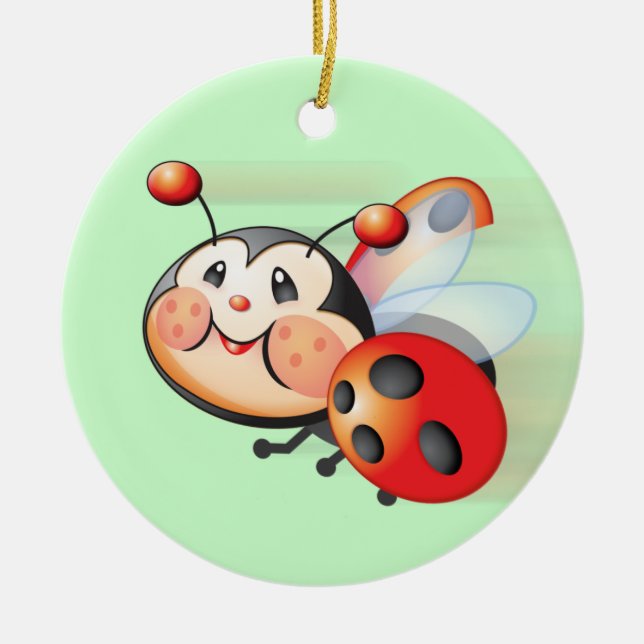 Flying Ladybug Ornament (Front)