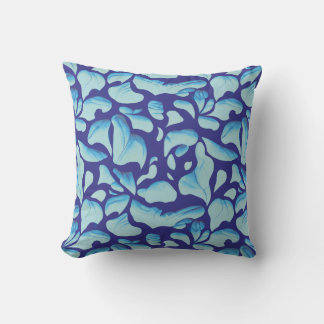 Flying Leaves | Blue Leaf Pattern Cushion